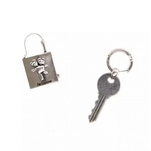 Pendientes colgantes con cerradura y llave de oso de peluche Marc Jacobs Heaven joyería plateada - Imagen 1 de 24