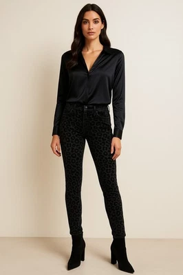 Jeans skinny Atelier Notify Paris bambu leopardo veludo jacquard preto cinza 27 - Imagem 1 de 4