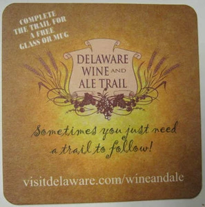 DELAWARE WEIN und ALE TRAIL Bier UNTERSETZER, Passepartout, Ausgabe 2014, Karte der Brauereien etc. - Bild 1 von 2
