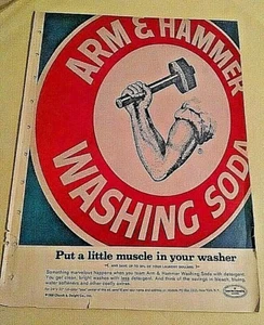 ARM & HAMMER AD GOOD HOUSEKEEPING AUG 1968 PAPER WASHING SODA CHURCH DWIGHT CO. - Picture 1 of 5