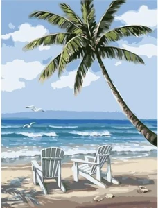 Paint by Number for Adults DIY Beach Acrylic Painting Kit for Kids and Adults - Picture 1 of 7