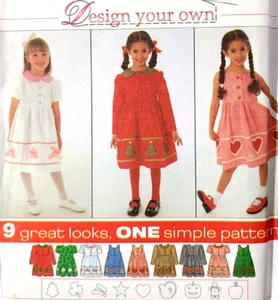Simplicity 7283 Sew Pattern Little Girl Spring Easter Sun Dress Pinafore Jumper - Picture 1 of 4