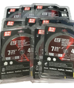 9 Pack Of NEW Grip Rite Premium Fiber Cement Saw Blade 7 1/4" 4 Carbide Teeth - Picture 1 of 9