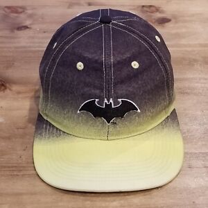 Batman Six Flags Hat Cap Snap Back Black Yellow One Size Adjustable