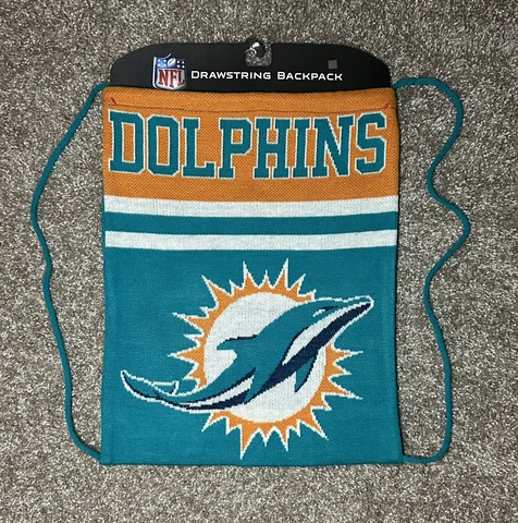 FOCO Men’s Drawstring Backpack (13.5x17”in) NFL Football Miami Dolphins NWT Cover