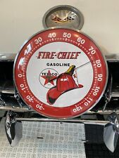 TEXACO FIRE CHIEF Gas OIL Vintage style Round Thermometer 12 INCH NEW GLASS FACE