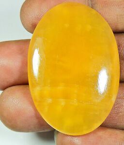 Natural Yellow Lace agate Oval Jasper Cabochon Loose Gemstone 31X46X06MM F005