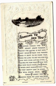 VINTAGE Missing You Thinking of You Card Postcard Poem Beagles Gifts x Friend - Picture 1 of 2