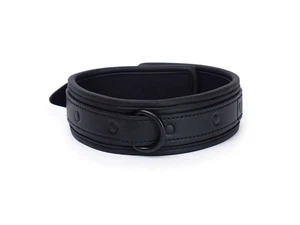 Bondage Neopren Halsband midnight black gepolstert schwarz BDSM Halsfessel N6630 - Bild 1 von 6