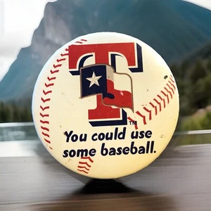 Talking TEXAS RANGERS LAPEL BADGE BUTTON PIN PINBACK Chuck Morgan Voice? - Picture 1 of 3