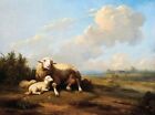 Dream-art Oil paint Sheep-on-a-Hilltop-Eugene-Verboeckhoven-Oil-Painting canvas