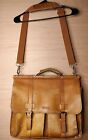 Vintage 90s Kenneth Cole Reaction Colombian Leather Dowel Rod Briefcase Brown