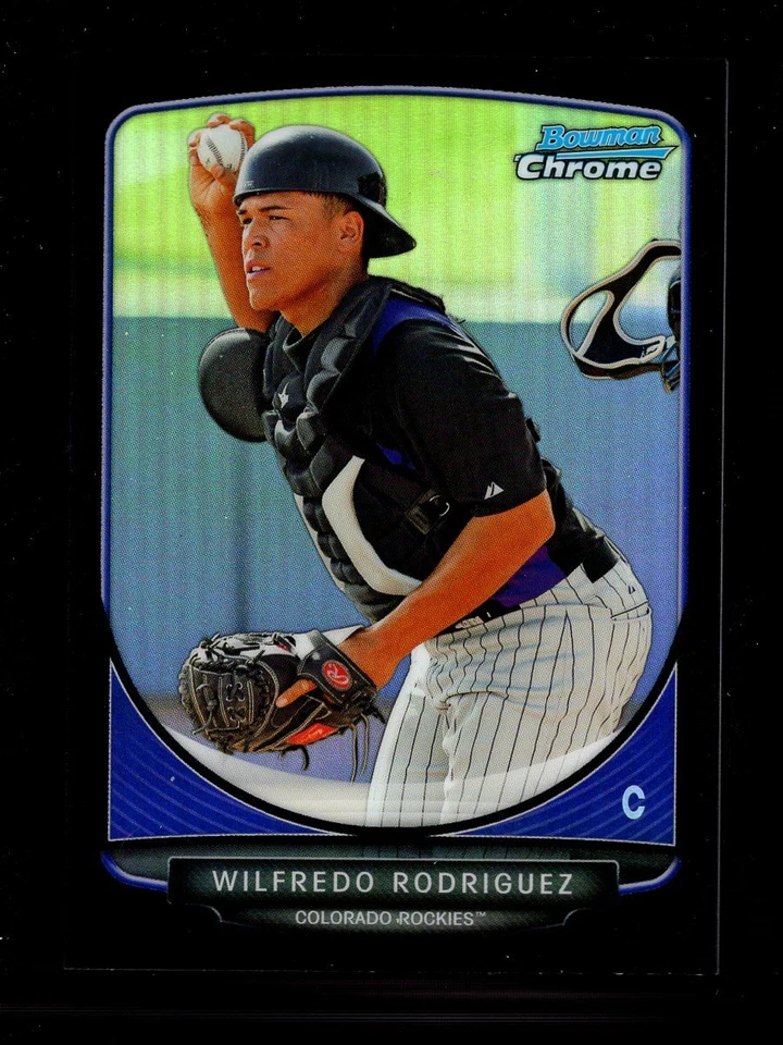 2013 BOWMAN CHROME BLACK REFRACTOR BCP148 WILFREDO RODRIGUEZ RC 7/15 ROCKIES - Image 1 of 1