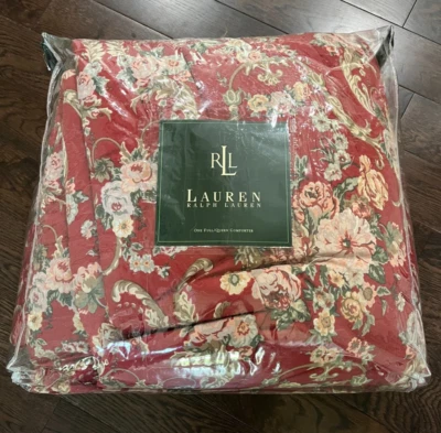 Vintage Ralph Lauren Marseilles Red Floral Queen/Full Comforter Original Package - Image 1 of 4