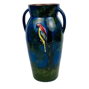 Jarrón de cerámica esmaltada con sal Torquay relieve de aves Inglaterra pintado a mano años 30 - Imagen 1 de 13