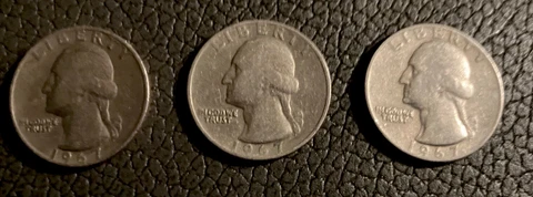 1967 Liberty Washington Quarter No Mint Mark -3 Printing Errors -Collectors Coin Cover