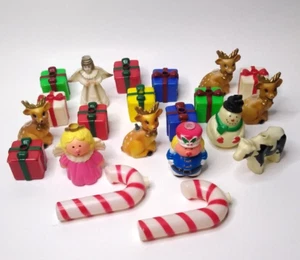VTG Various Christmas Blow Mold String Light Covers (21) Gifts Angels Reindeer + - Imagen 1 de 9