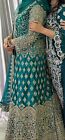 STUNNING Teal Gown For Occasions.  Heavily Embroidered. FREE VELVET TEAL POUCH!!