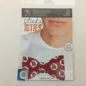 Alabama Crimson Tide Mens Sticky Bow Ties Tailgate Formal Solid Red With Logos - Picture 1 of 7
