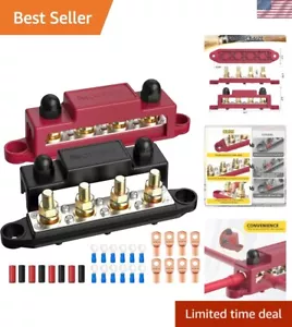Compact Marine Bus Bar with Nickel-Plated Terminals - Safe Power Distribution - Picture 1 of 8