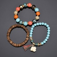 Jewelry Beads Women Men Crystal Charm Bracelets Multilayer Bangles Candy Color