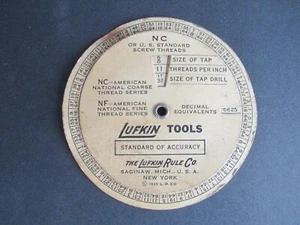 Vintage LUFKIN Time Saver Drill Tap Size Decimals   Machine         B63 - Picture 1 of 3
