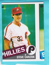 1985  TOPPS   MINI   STEVE CARLTON  TEST ISSUE  BLANK BACK  1/25  MINT