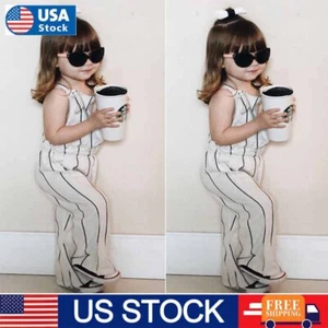 Toddler Baby Girl Clothes Summer Romper Sleeveless Short Jumpsuit Pants With Poc - Picture 1 of 7