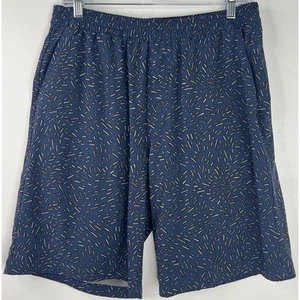 Outdoor Voices Men's Athletic Shorts Blue and Gray Pattern Print Pull-on Size M - Picture 1 of 12