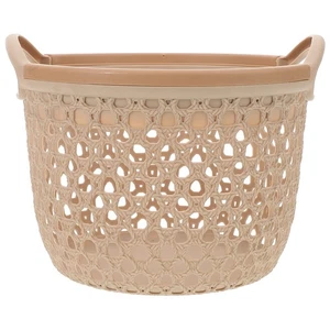 Juego de 2 canastas de almacenamiento impermeables organizadoras de compras grandes de mimbre - Imagen 1 de 12