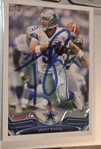 SIGNIERTE 2013 TOPPS CHROME X-FRACTOR TONY ROMO KARTE #196 DALLAS COWBOYS - Bild 1 von 2