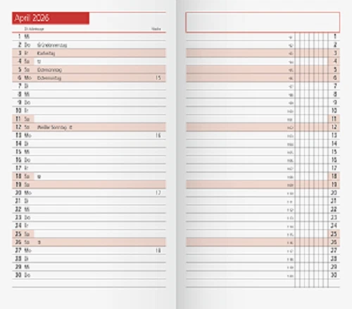 RIDO IDE Rido 7040200006 Kalendereinlage TM11 1Monat/2Seiten 2026