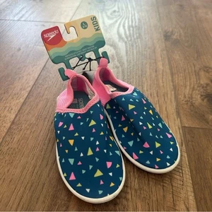 Speedo Girl’s Water Shoes, Splash & Sun Bootie, Blue/Pink, Non-Slip, L (9/10) - Picture 1 of 9