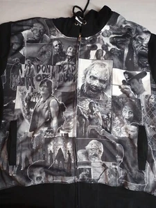 The Walking Dead Men's Jacket Hoodie Zipper Image Collage Black Medium - Picture 1 of 3