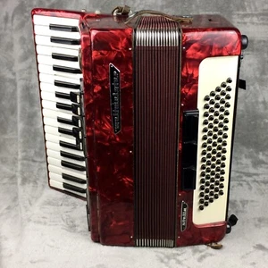Weltmeister Stella Accordion 80 Bass Red with Case READ - Picture 1 of 11