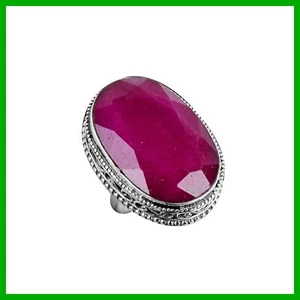 Kaschmir Rubi Stein vorsteckbar Vintage Ehering Schmuck 925 Sterling Silber - Bild 1 von 7