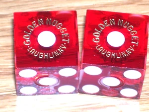1 PAIR OF DICE FROM THE GOLDEN NUGGET (4) CASINO LAUGHLIN NV - Imagen 1 de 2