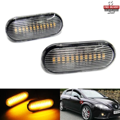 2x Indicador Lateral Transparente LED Repetidor Luz Para Seat Altea Exeo Ibiza León Toledo Foto 1 de 4