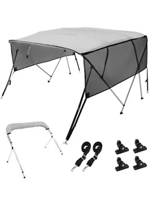 New 4 Bow Bimini Top Boat Cover - 600D Waterproof Fabric 8'L x 54" H x 91-96" W - Picture 1 of 11