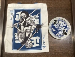 ONE PIECE Marine Tote bag + Dish SMOKER + TASHIGI Banpresto Ichiban Kuji Japan - Picture 1 of 4