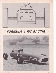 Original 1966 RC Prop Formula One Race Car 4 pg Article & Build Instructions - Picture 1 of 1