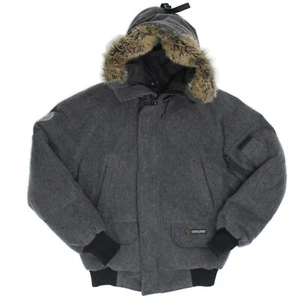 Canada Goose grau Flanell Entendaunenfüllung Kojotenfellbesatz Chilliwack Bomber M - Bild 1 von 8