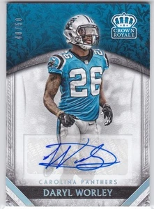 DARYL WORLEY 2016 CROWN ROYALE AUTOGRAPH AUTO PLATINUM #40/50 #34 CAROLINA ! - Imagen 1 de 1