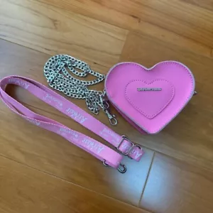 Dr. Martens Heart Shoulder Crossbody Chain Bag Purse Faux Leather in Pink USED - Picture 1 of 4