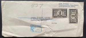 HAITI, REGISTERED Cover, 1953, Haiti to London, Postmarked stamp - Picture 1 of 5