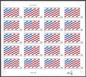 Scott #3331, 33c Honoring Those Who Served, Sheet of 20 MNH - Picture 1 of 1