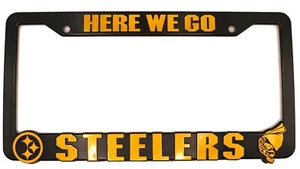 Marco de placa base elevado 3D de los Pittsburgh Steelers ""Here We Go - Imagen 1 de 4