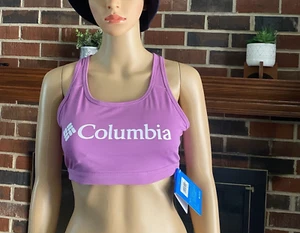 Columbia 1 Pack Classic Logo Racerback Omni Wick Bra Size S/P Purple New - Picture 1 of 24