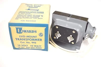 CHIME INTERCOM TRANSFORMER 16V 10W Mounts Anywhere Quickly Edwards NEW 992 - Image 1 of 3