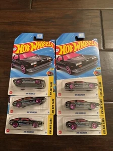 Hot Wheels 2025 B Case DMC Delorean Black Pink HW Art Cars 5/10 Lot Of 6 - Picture 1 of 4